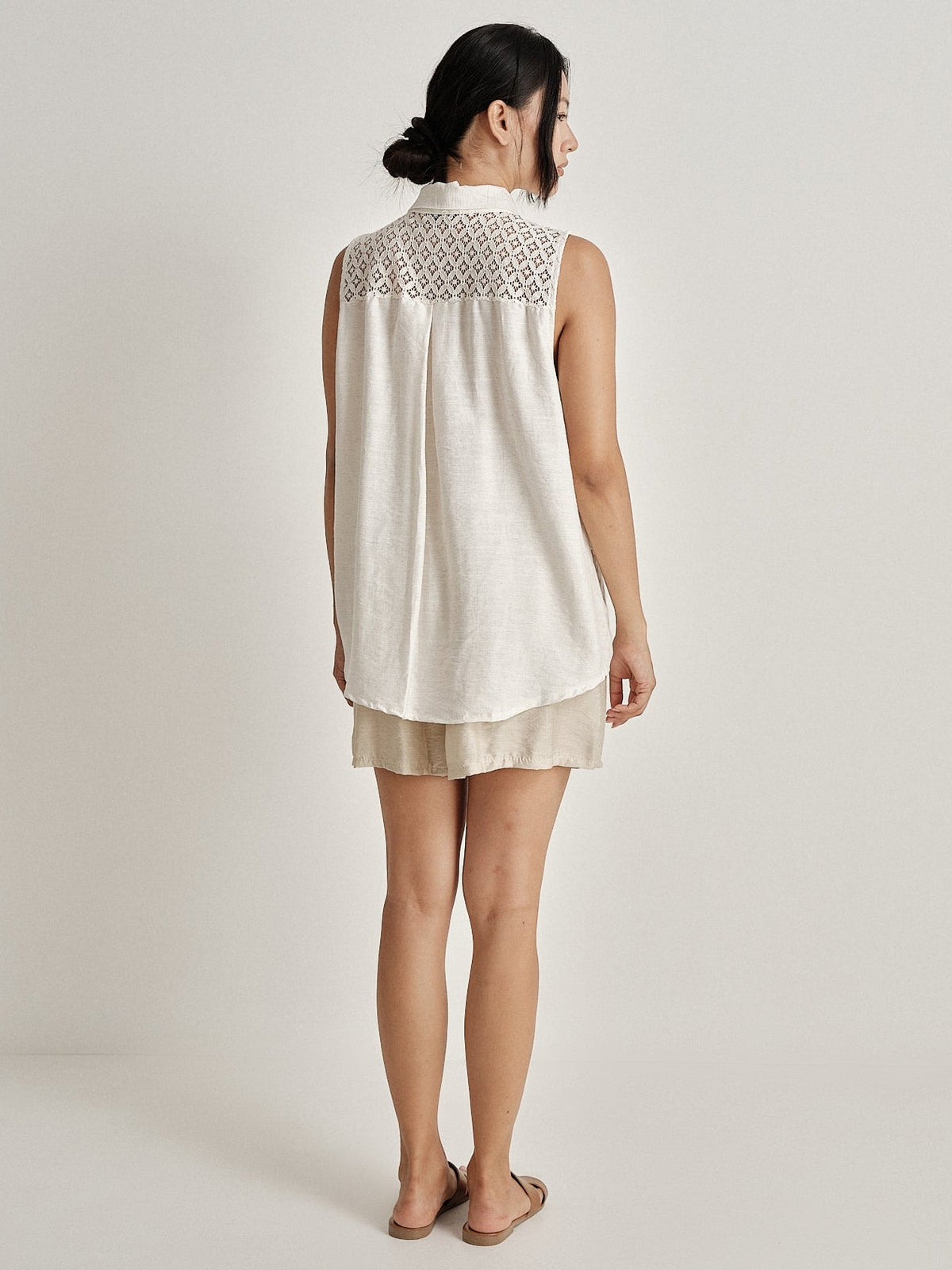 Camicia smanicata Écru