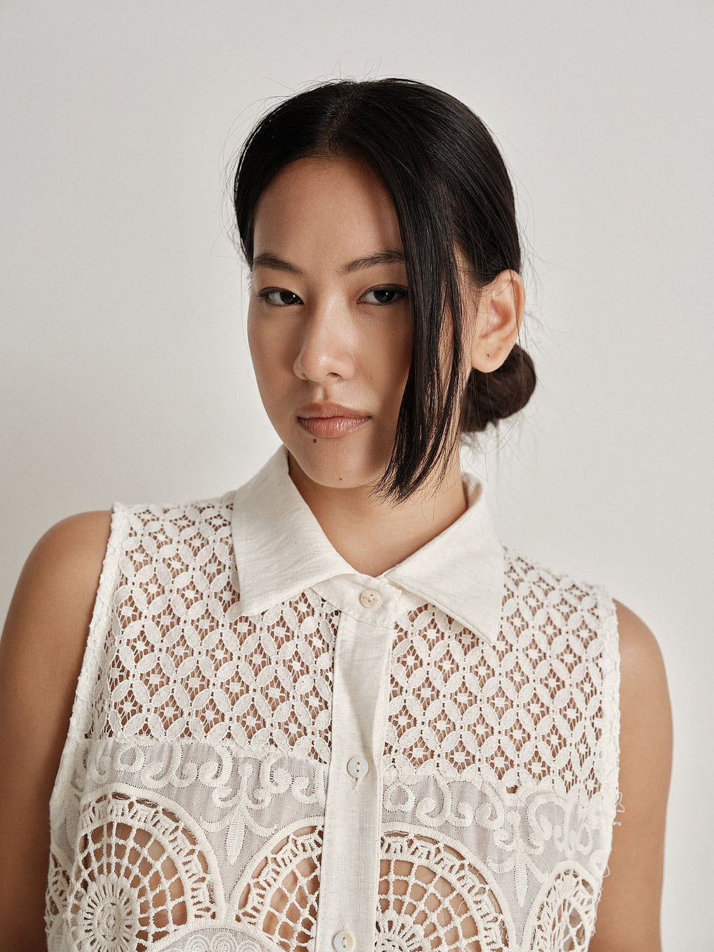 Camicia smanicata Écru