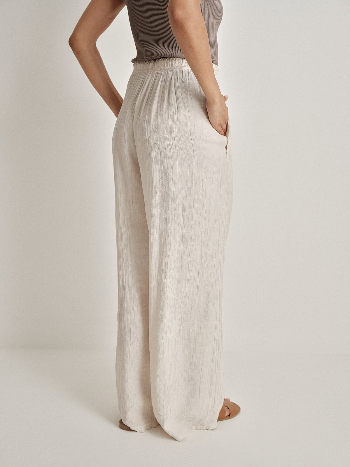Pantalone garzato marna