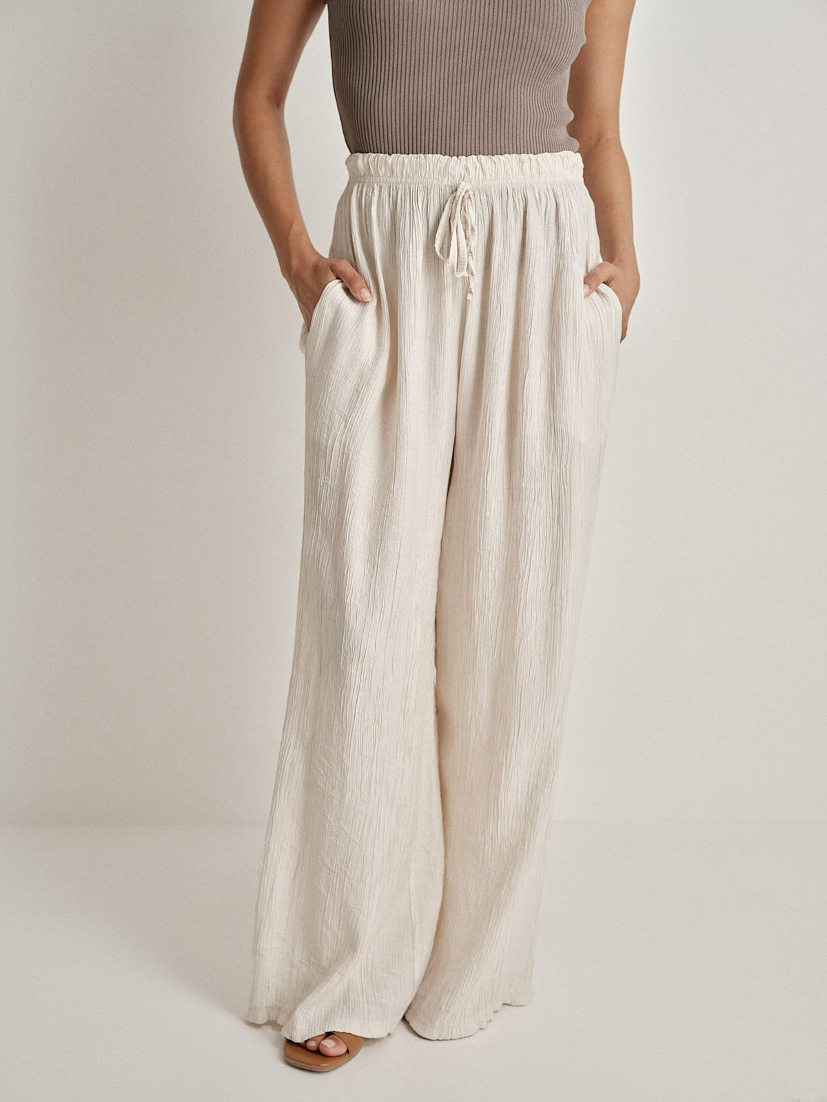 Pantalone garzato marna