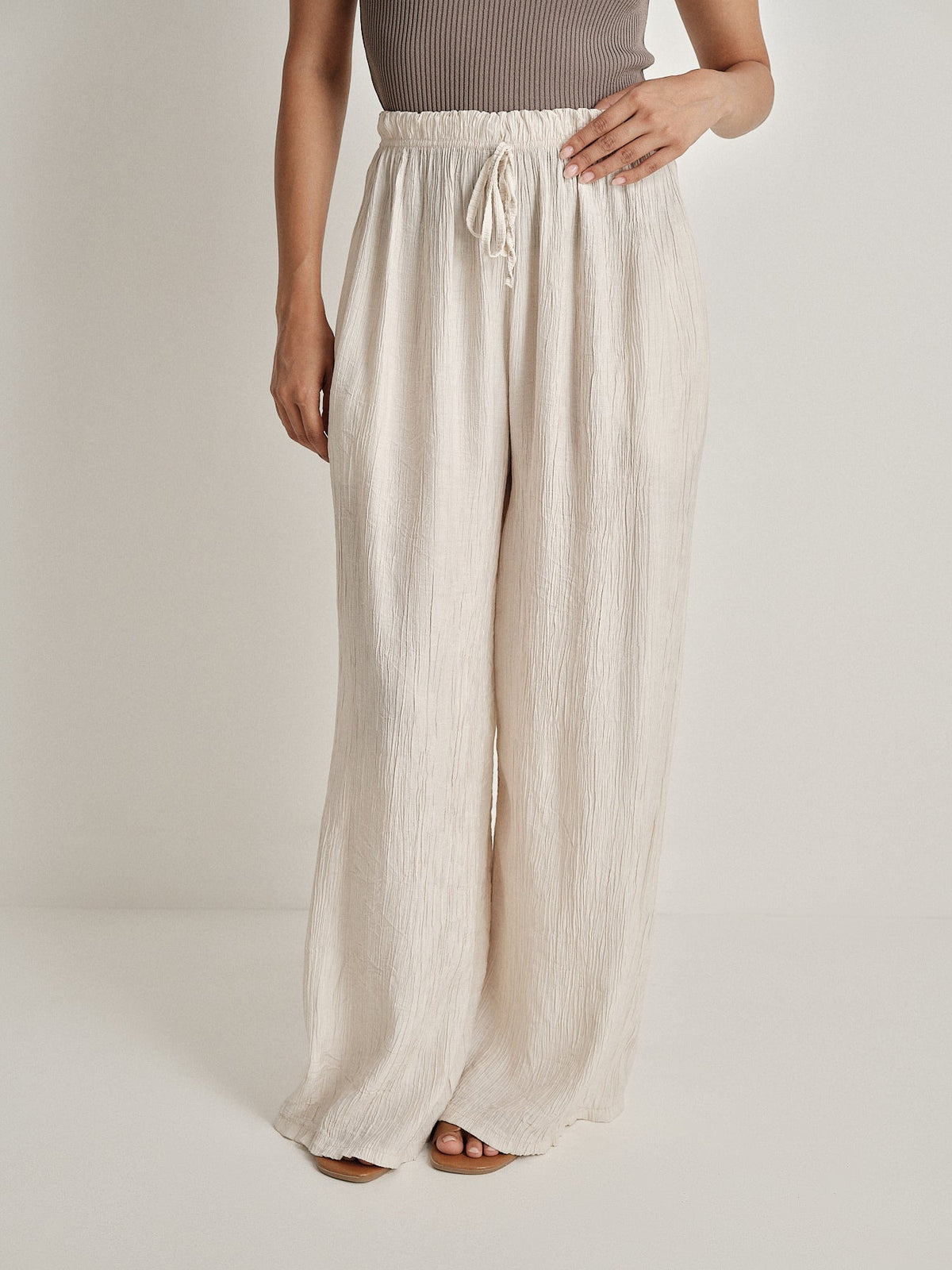 Pantalone garzato marna