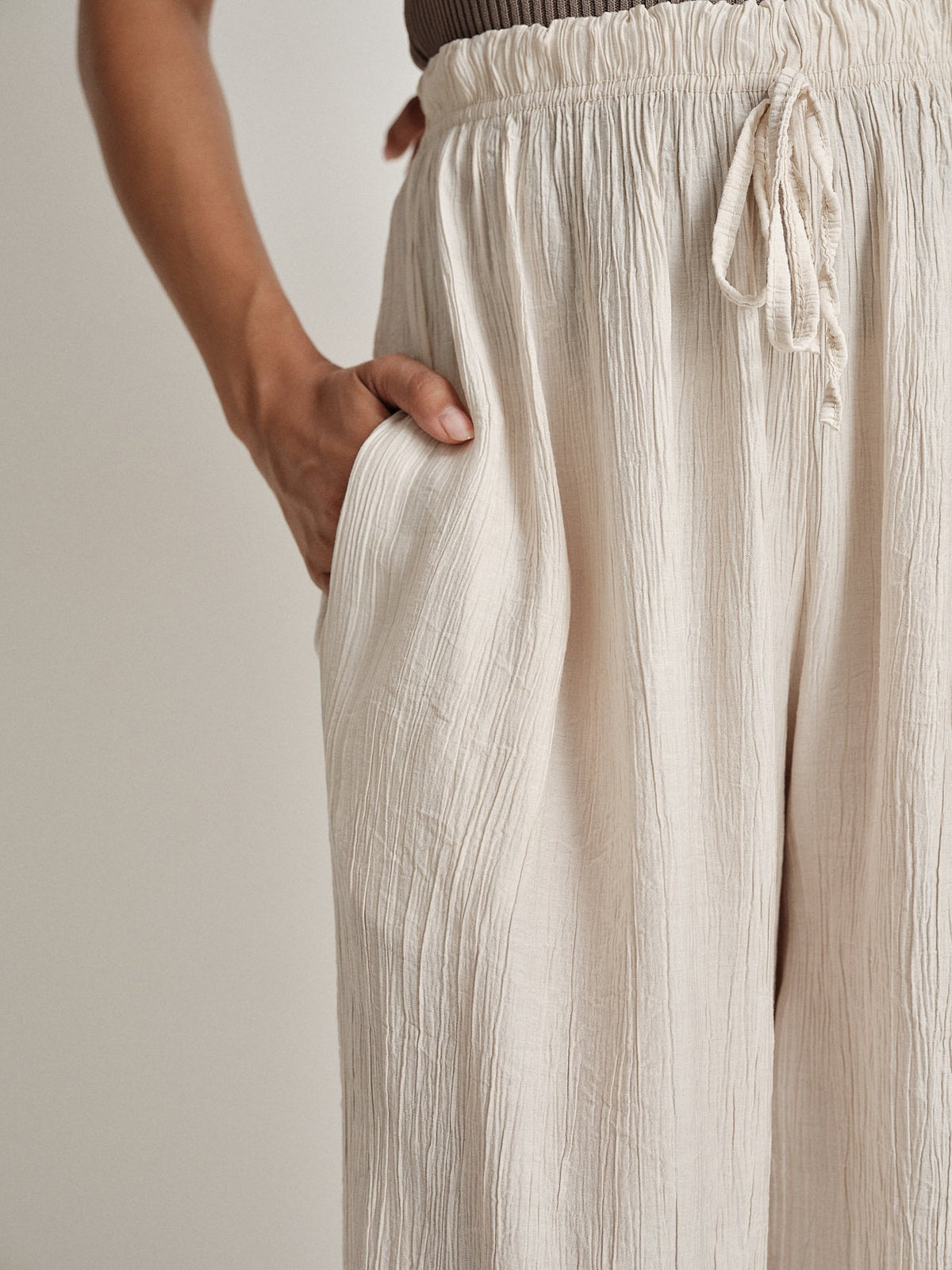 Pantalone garzato marna