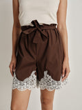 Short cuivre con pizzo